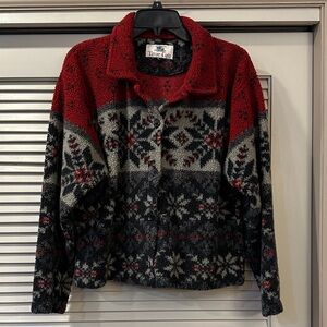 True Grit Snowflake Boarder Button Down Jacket